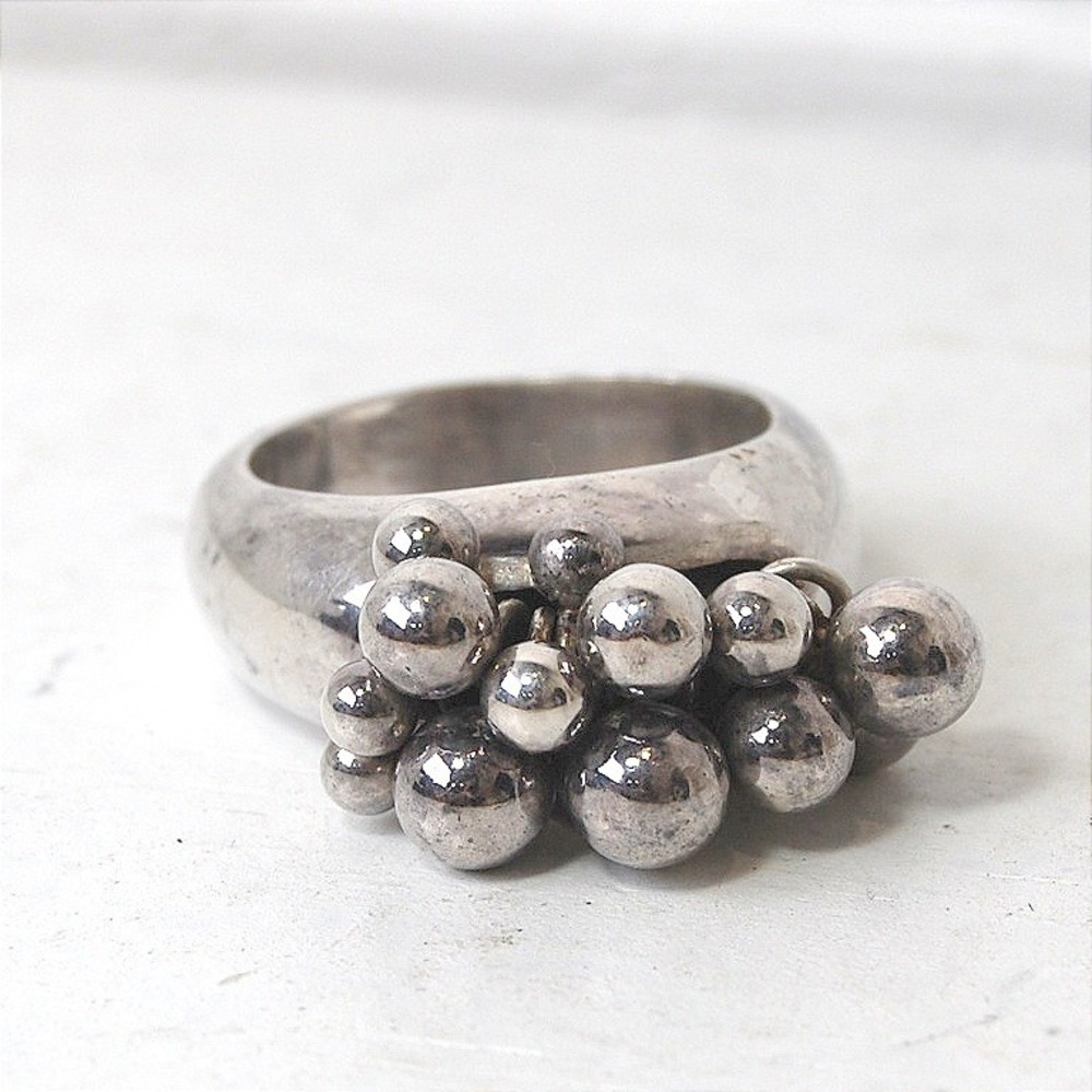 Sterling‎ Silver Silpada Ring Size 10 Cha Cha Bead Cluster 925 Vintage jewelry